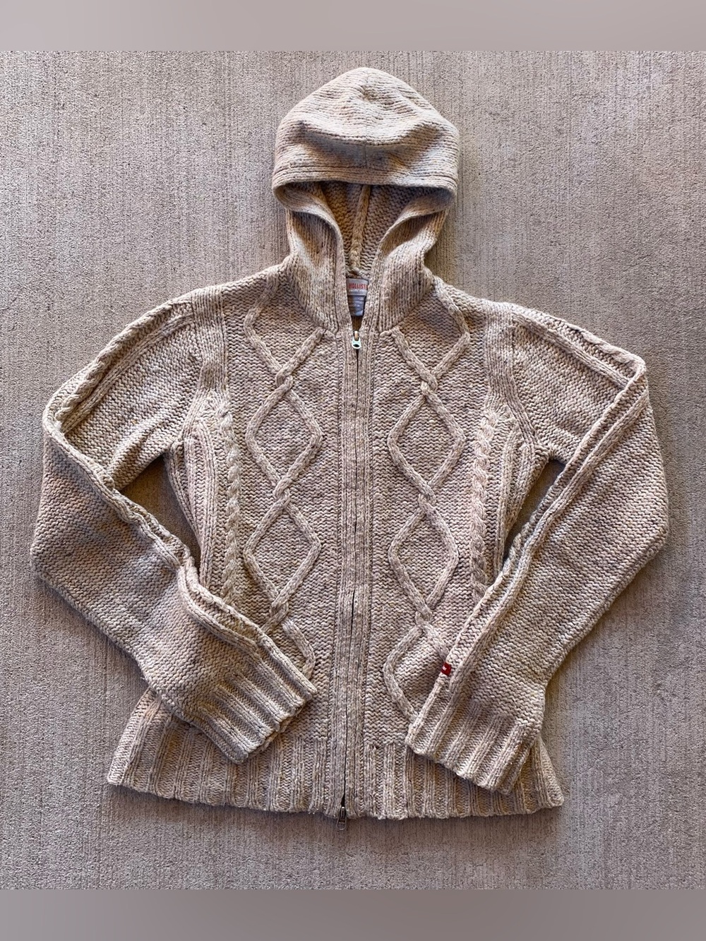 Vintage Y2K Hollister Cable Knit Hood Sweater Jacket Full Zip Bella Swan Twiligh